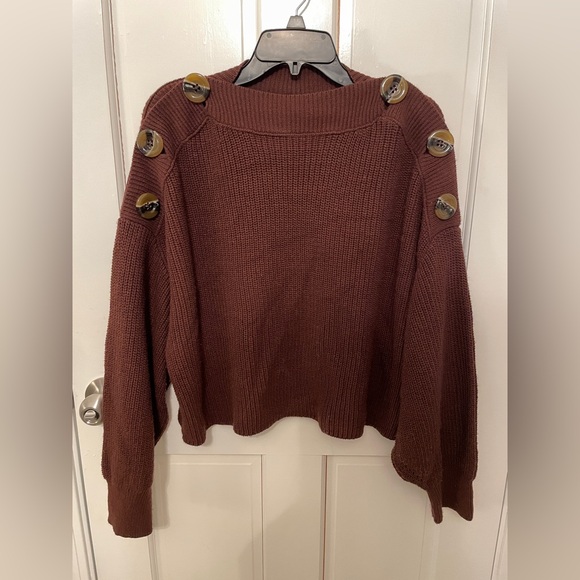 Topshop Button Slash Knit Sweater - Picture 2 of 8